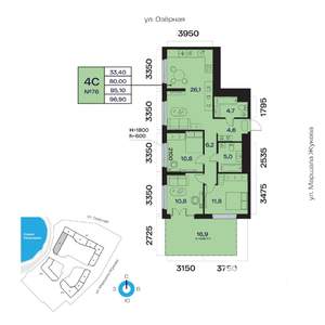 4-к квартира, вторичка, 85м2, 8/32 этаж