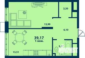 1-к квартира, вторичка, 39м2, 7/24 этаж