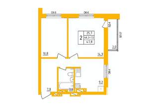 1-к квартира, строящийся дом, 25м2, 17/27 этаж