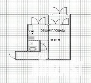 1-к квартира, вторичка, 31м2, 1/9 этаж