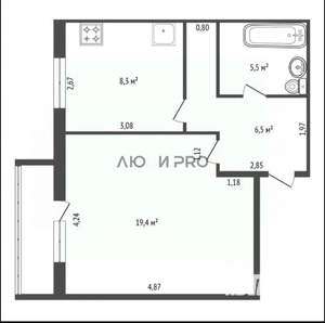 1-к квартира, вторичка, 38м2, 9/9 этаж