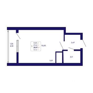 1-к квартира, вторичка, 29м2, 21/25 этаж