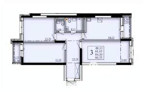 3-к квартира, строящийся дом, 84м2, 4/25 этаж