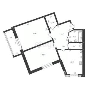 2-к квартира, вторичка, 64м2, 14/14 этаж