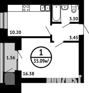 1-к квартира, вторичка, 35м2, 3/8 этаж