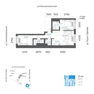 3-к квартира, вторичка, 61м2, 4/24 этаж