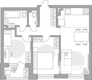 3-к квартира, строящийся дом, 68м2, 3/23 этаж