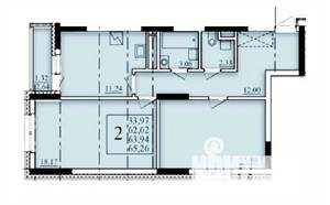 2-к квартира, строящийся дом, 64м2, 19/25 этаж