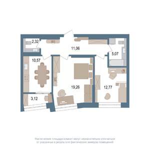 2-к квартира, вторичка, 64м2, 2/14 этаж