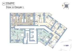2-к квартира, вторичка, 67м2, 20/20 этаж