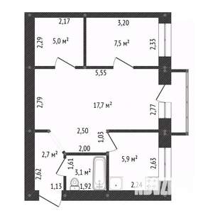 2-к квартира, вторичка, 42м2, 5/5 этаж