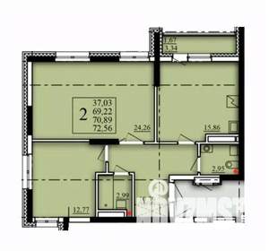 2-к квартира, вторичка, 71м2, 8/21 этаж