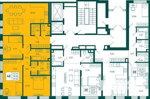 3-к квартира, строящийся дом, 100м2, 2/14 этаж