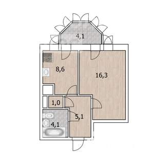 1-к квартира, вторичка, 35м2, 10/12 этаж