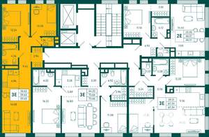 2-к квартира, строящийся дом, 60м2, 11/18 этаж