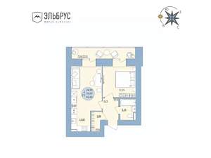2-к квартира, вторичка, 43м2, 1/20 этаж