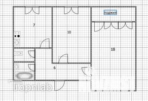 2-к квартира, вторичка, 44м2, 6/9 этаж