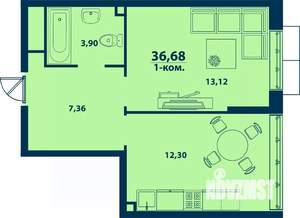 1-к квартира, вторичка, 37м2, 2/24 этаж