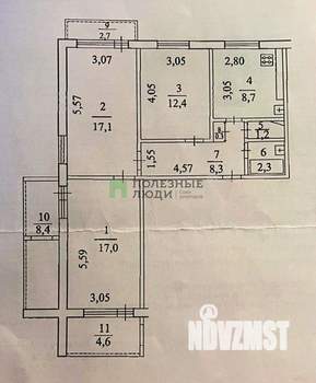 3-к квартира, вторичка, 75м2, 2/9 этаж