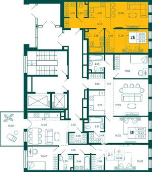 1-к квартира, строящийся дом, 50м2, 2/16 этаж