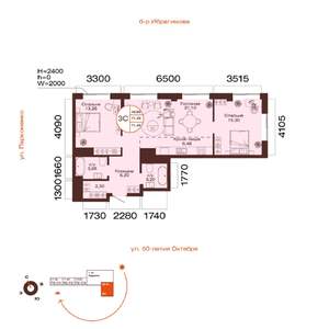 3-к квартира, вторичка, 71м2, 21/32 этаж