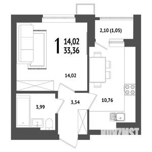 1-к квартира, вторичка, 33м2, 24/25 этаж