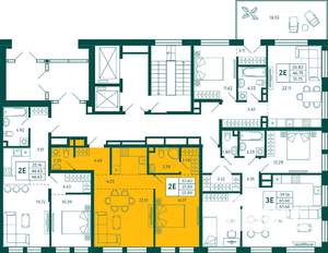 1-к квартира, строящийся дом, 56м2, 2/10 этаж