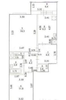 2-к квартира, вторичка, 58м2, 4/12 этаж