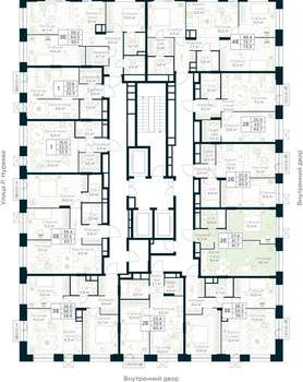 1-к квартира, строящийся дом, 42м2, 6/30 этаж