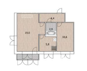 2-к квартира, вторичка, 43м2, 2/5 этаж