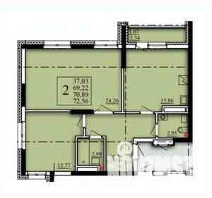 2-к квартира, вторичка, 71м2, 3/21 этаж