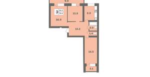 3-к квартира, вторичка, 76м2, 3/12 этаж