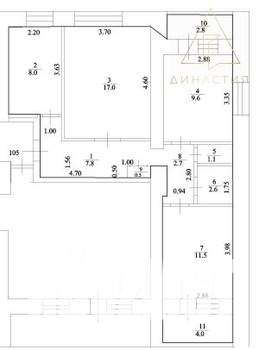 3-к квартира, вторичка, 61м2, 9/9 этаж