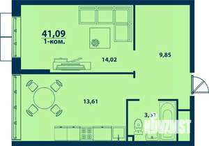 1-к квартира, вторичка, 41м2, 12/24 этаж