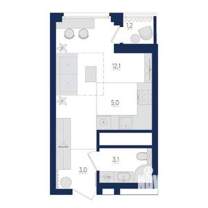 1-к квартира, вторичка, 24м2, 17/22 этаж