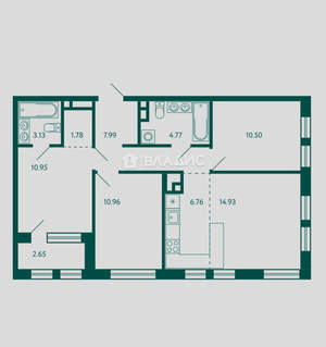 4-к квартира, вторичка, 73м2, 12/18 этаж