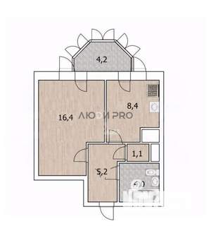 1-к квартира, вторичка, 35м2, 2/16 этаж