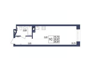 Студия квартира, вторичка, 29м2, 33/34 этаж