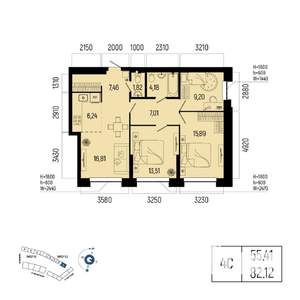 4-к квартира, вторичка, 82м2, 19/25 этаж