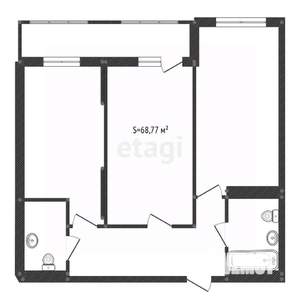 3-к квартира, вторичка, 69м2, 21/25 этаж