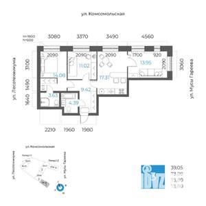 3-к квартира, вторичка, 74м2, 2/20 этаж