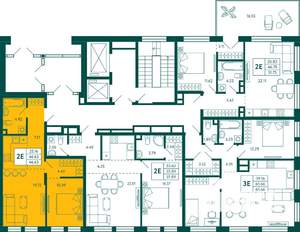 1-к квартира, строящийся дом, 47м2, 2/10 этаж