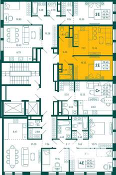 1-к квартира, строящийся дом, 47м2, 5/14 этаж