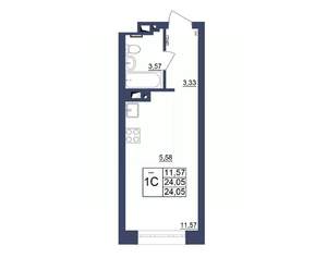 Студия квартира, вторичка, 24м2, 19/34 этаж