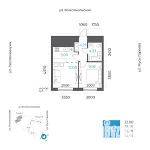 2-к квартира, вторичка, 35м2, 23/32 этаж