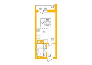 Студия квартира, строящийся дом, 23м2, 1/27 этаж