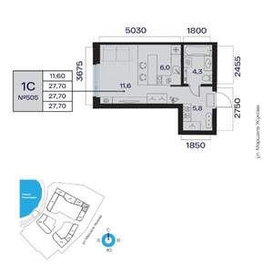 1-к квартира, вторичка, 28м2, 4/32 этаж