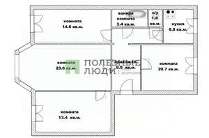 4-к квартира, вторичка, 100м2, 1/3 этаж