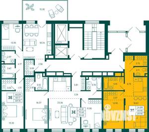 1-к квартира, строящийся дом, 50м2, 2/12 этаж