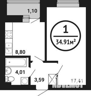 1-к квартира, вторичка, 35м2, 6/8 этаж